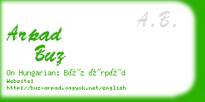 arpad buz business card